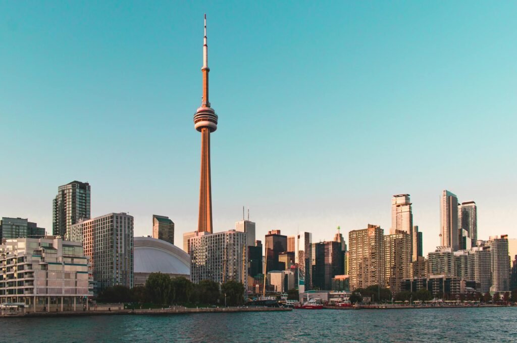 Toronto’s downtown skyline and financial district, highlighting MetaBaz as a top-rated SEO and search engine marketing agency serving the Greater Toronto Area.