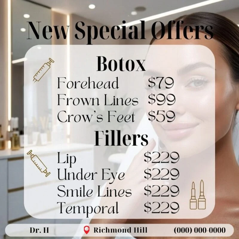 Botox filler price list Richmond Hill — ad creative designed by MetaBaz