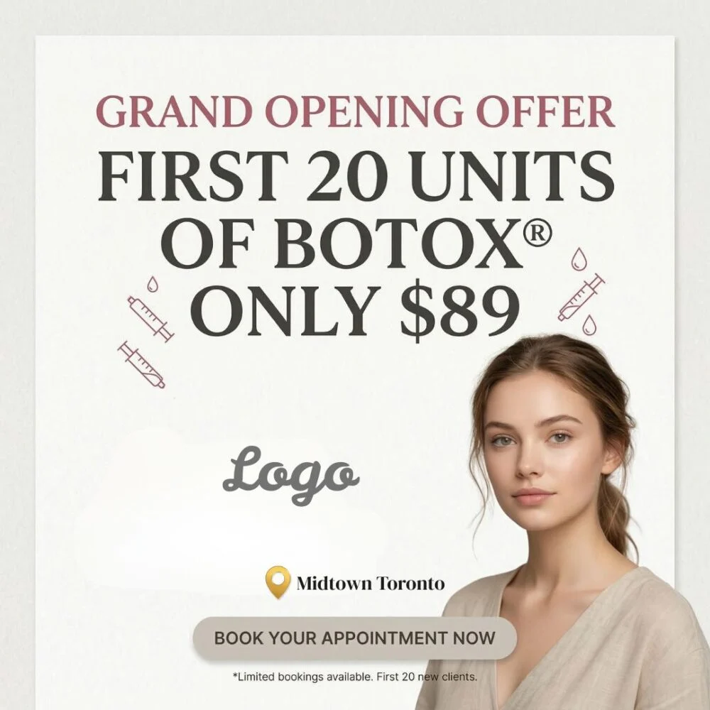 Botox grand opening offer Midtown toront — ad creative designed by MetaBaz