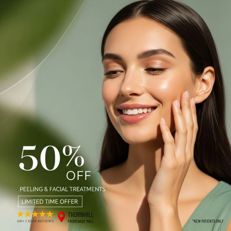 Chemical peel facial treatment Thornhill Promenade — ad creative designed by MetaBaz