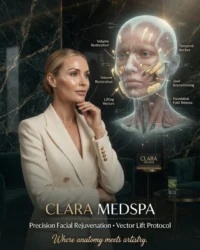 Clara medspa precision facial rejuvenation ad — ad creative designed by MetaBaz
