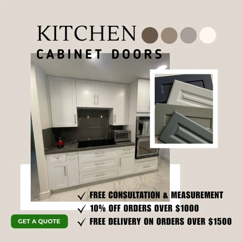 Custom kitchen cabinet doors renovation samples — ad creative designed by MetaBaz