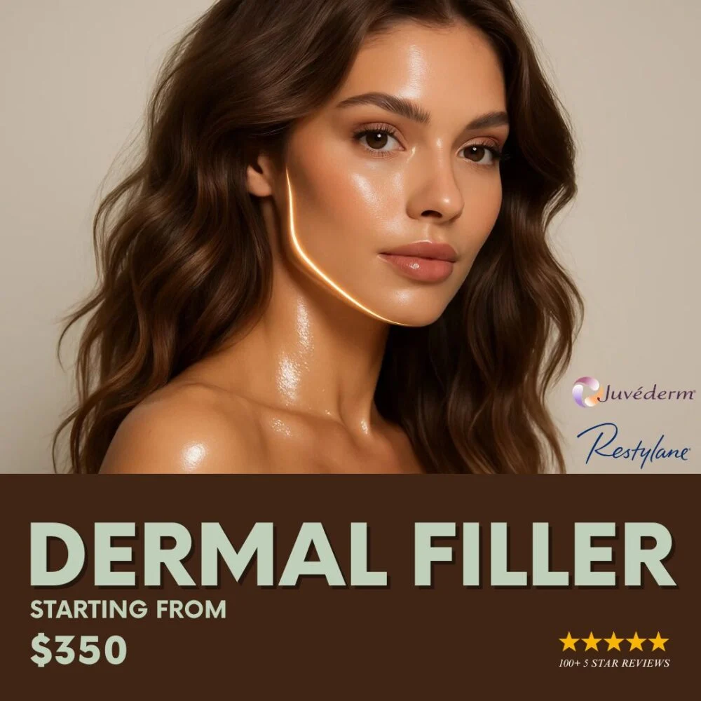 Dermal filler jawline contouring Toronto — ad creative designed by MetaBaz