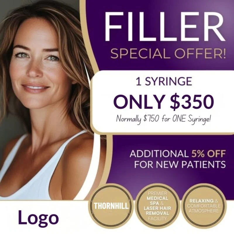 Dermal filler special offer Thornhill medspa — ad creative designed by MetaBaz