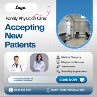 Family physician clinic North York new patients — ad creative designed by MetaBaz