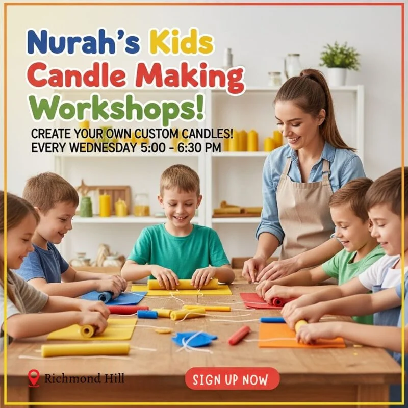 Kids candle making workshop Richmond Hill — ad creative designed by MetaBaz