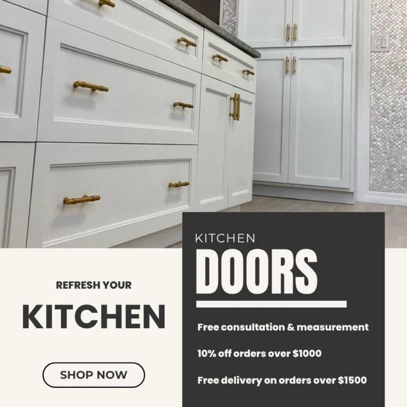 Kitchen cabinet door refresh renovation ad — ad creative designed by MetaBaz