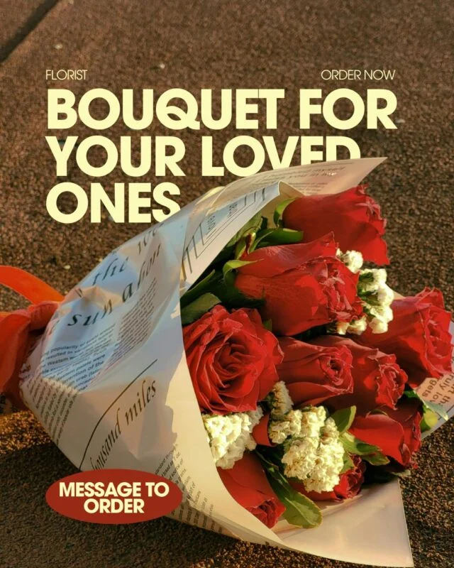 Luxury red rose bouquet florist ad — ad creative designed by MetaBaz