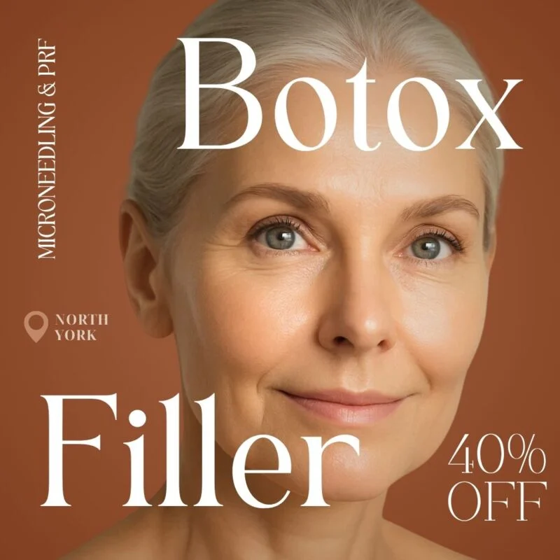 Mature skin Botox filler microneedling ad — ad creative designed by MetaBaz