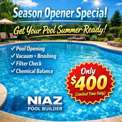 Pool opening maintenance service special GTA — ad creative designed by MetaBaz