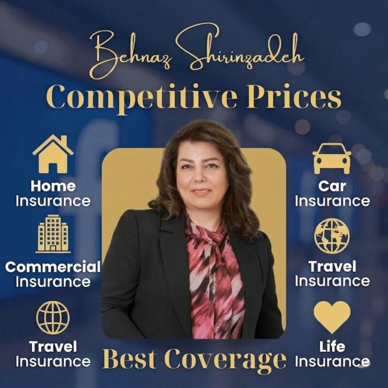 Professional insurance broker branding behnaz shirinzadeh — ad creative designed by MetaBaz