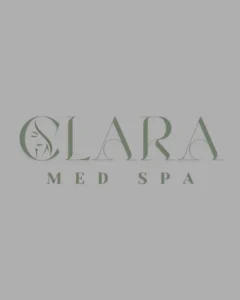 An elegant muted green logo with stylized typography and a woman's profile silhouette icon on a solid gray background, showcasing a medical spa client feature optimized for custom website design, organic SEO, local SEO, social media management, Google Ads, and Meta ads by MetaBaz. medspa website design SEO and digital marketing